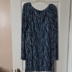 Blue and Black Zebra Print Dress